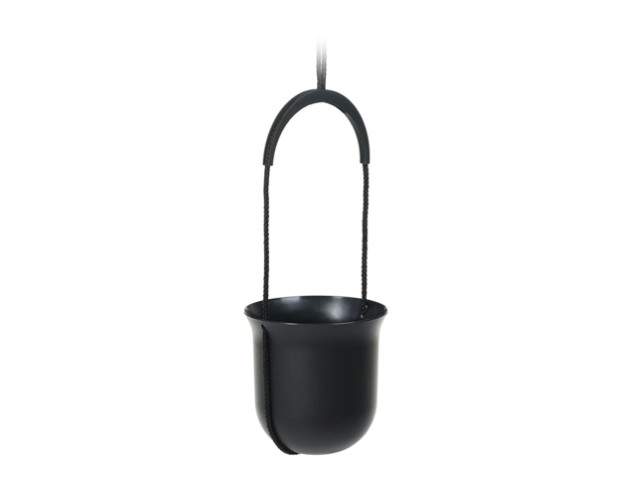 Maceta colgante "LUCA" color negro 18 × 17 cm · plástico reciclado