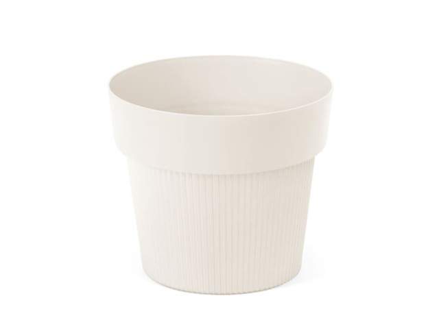 Maceta "TULA" color crema 13 × 11 cm · plástico reciclado