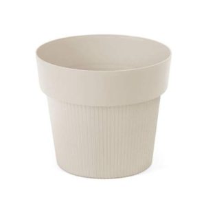 Maceta "TULA" color beige 14 × 12 cm · plástico reciclado