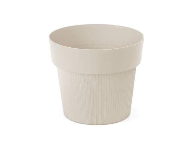 Maceta "TULA" color beige 14 × 12 cm · plástico reciclado