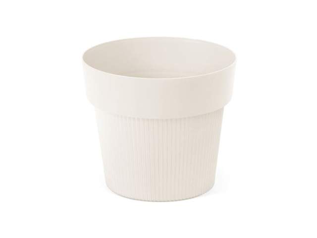 Maceta "TULA" color crema 16 × 14 cm · plástico reciclado