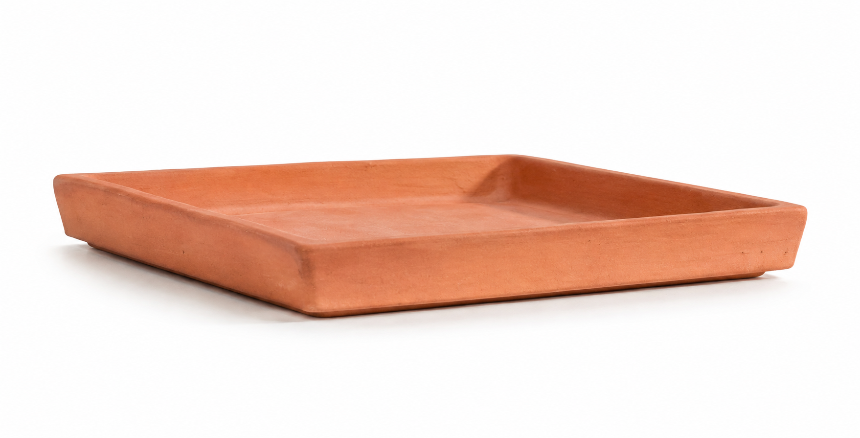 Plato cuadrado de terracota - 25 × 25 cm × 2,7 cm de alto