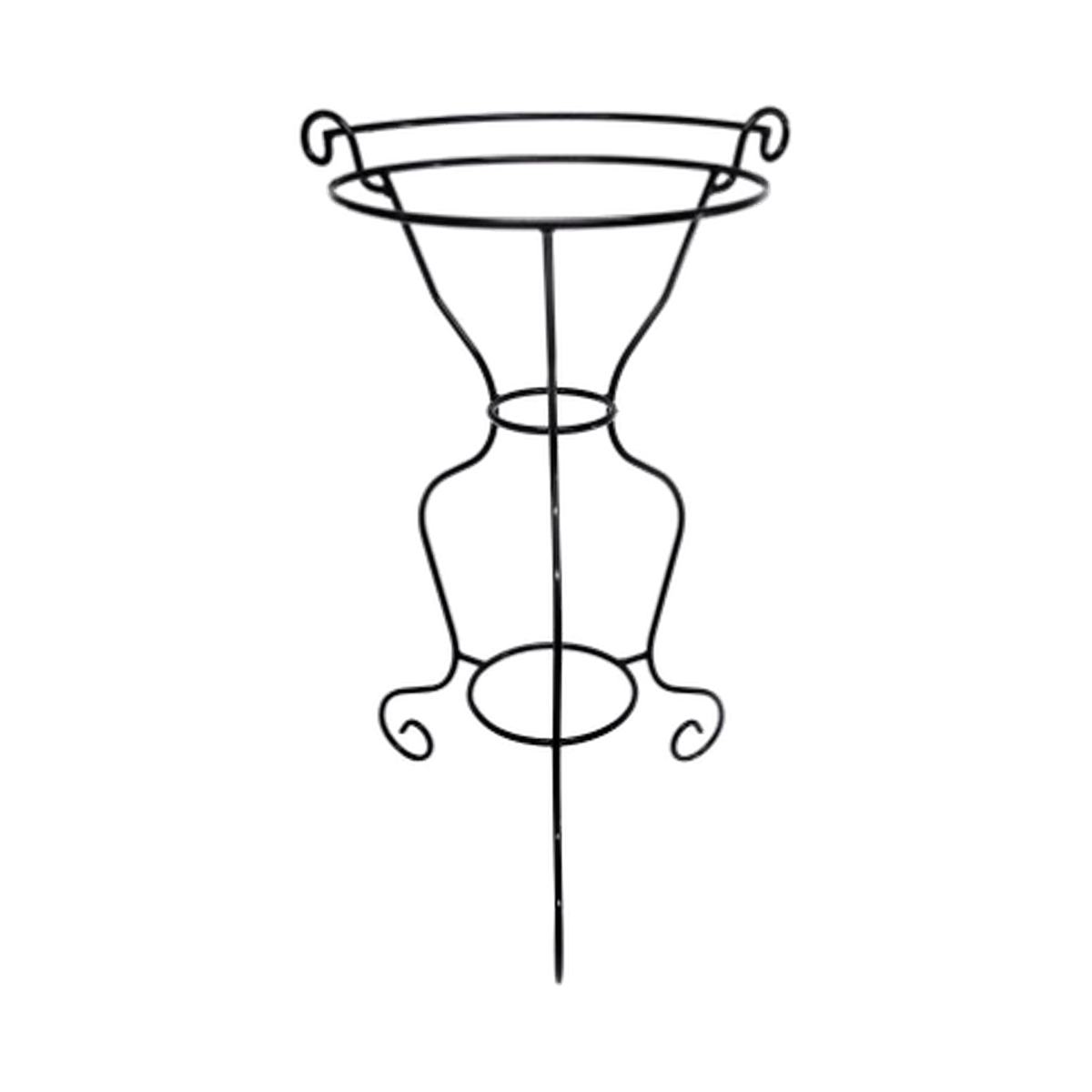 Soporte metálico redondo bajo negro – Ø 37 × 80 cm