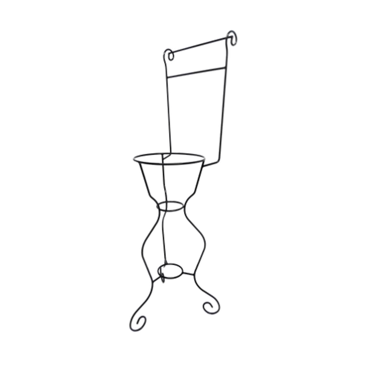 Soporte metálico redondo alto negro – Ø 29 × 130 cm
