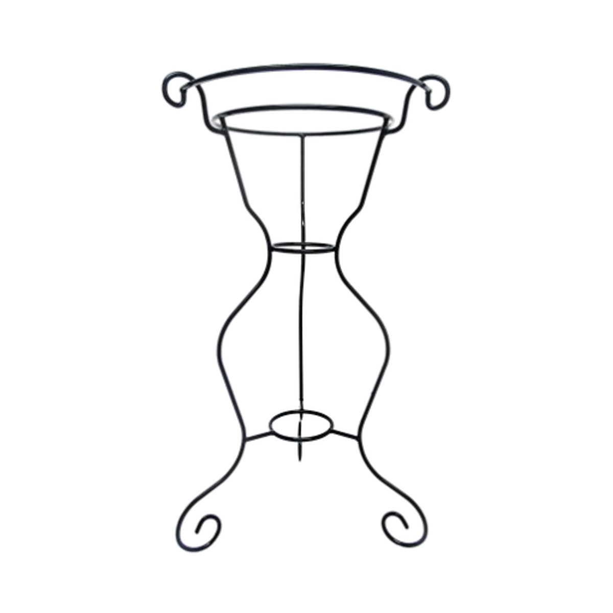 Soporte metálico redondo bajo negro – Ø 29 × 80 cm