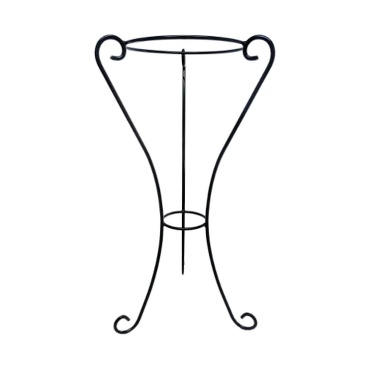Soporte metálico trípode negro – 30 × 80 cm