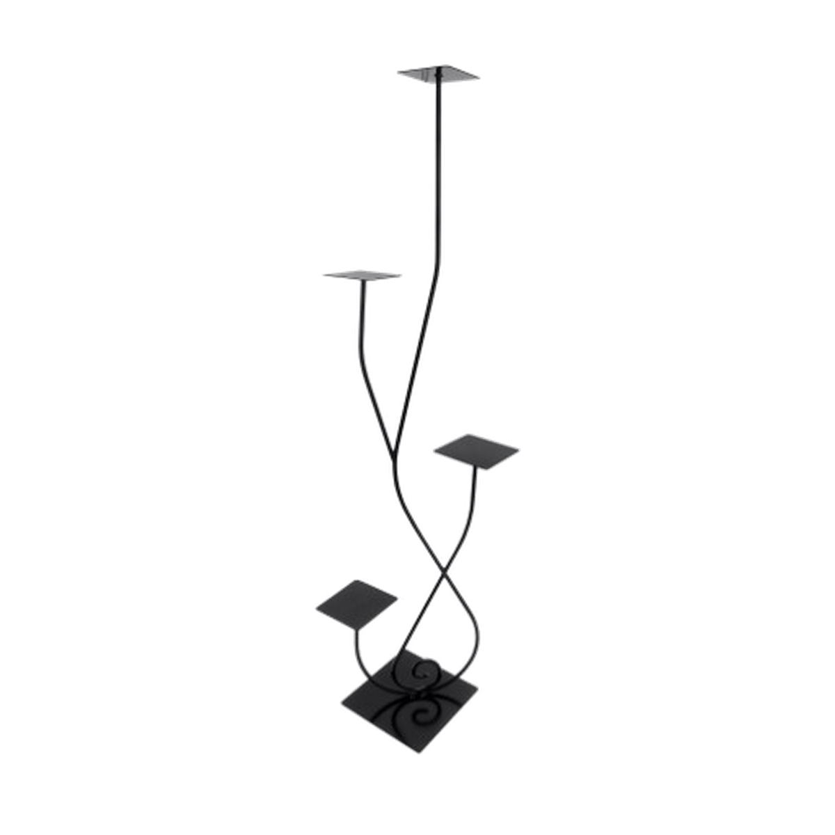 Soporte metálico de cuatro bandejas negro – 140 cm