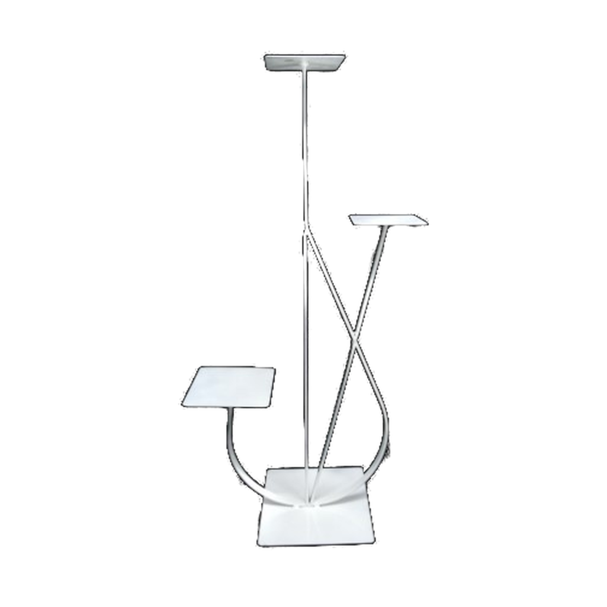 Soporte metálico de tres bandejas blanco – 80 cm