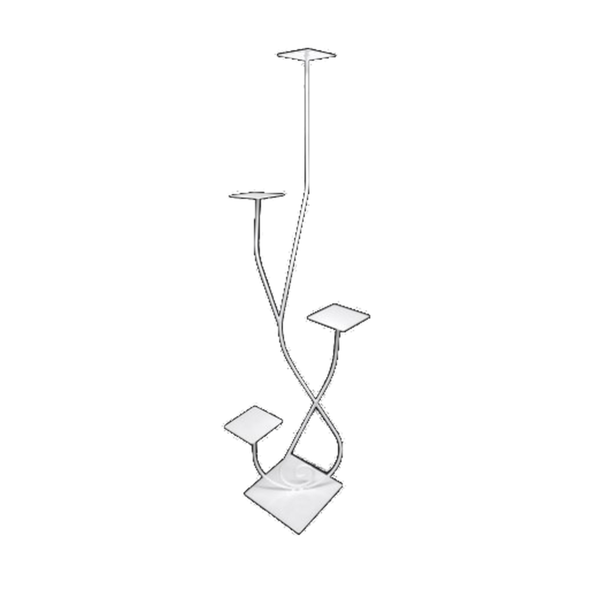 Soporte metálico de cuatro bandejas blanco – 140 cm