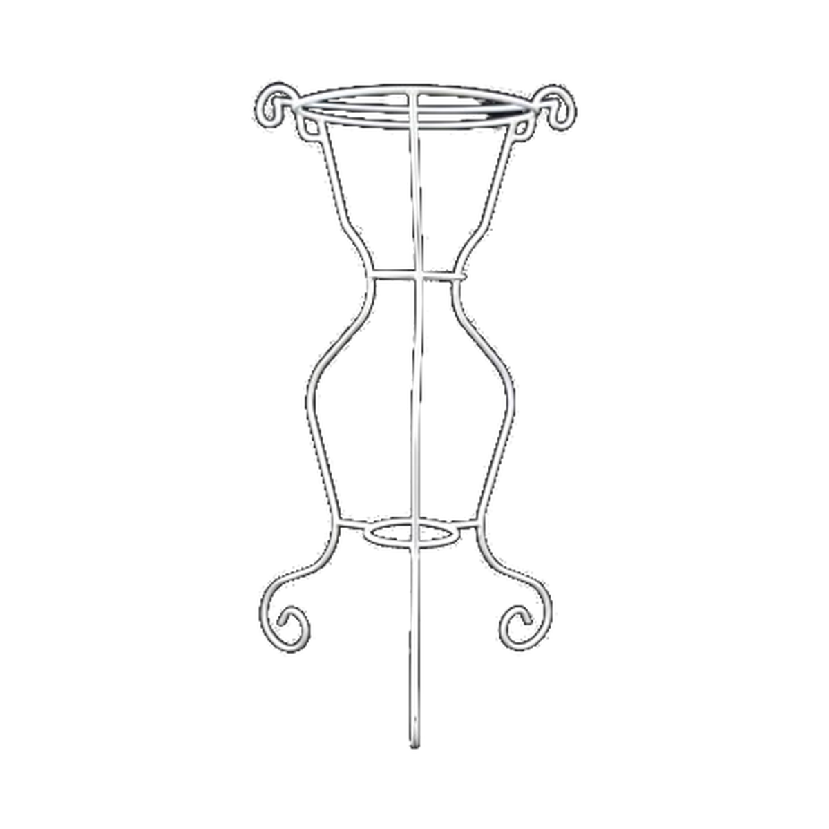 Soporte metálico redondo bajo blanco – Ø 29 × 80 cm