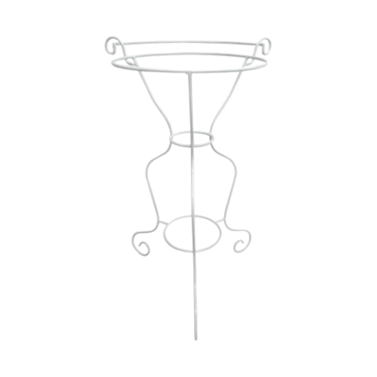 Soporte metálico redondo bajo blanco – Ø 37 × 80 cm