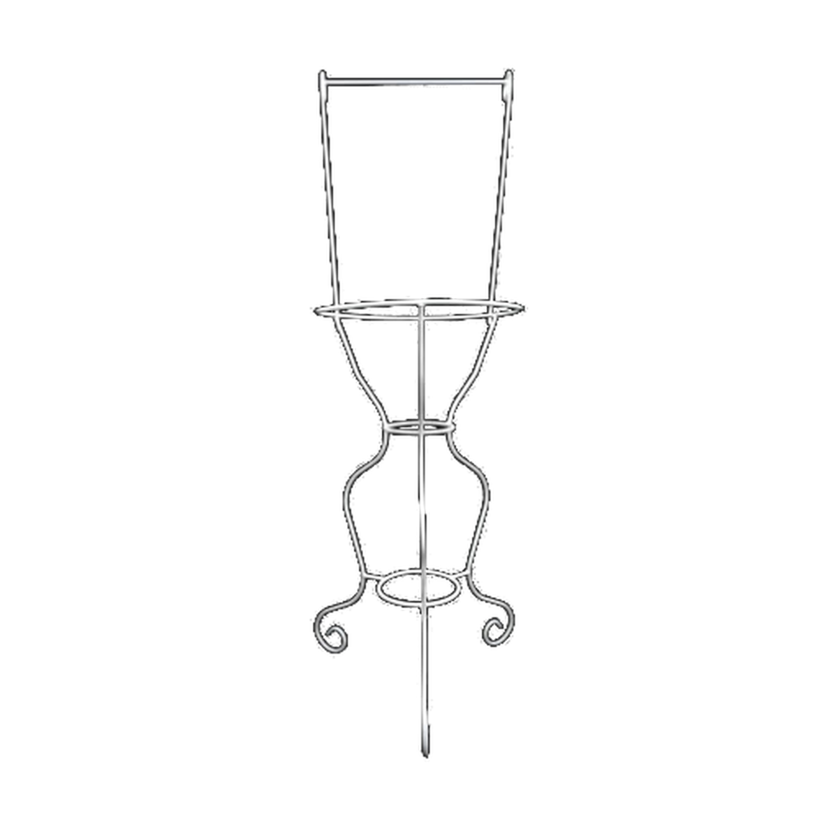 Soporte metálico redondo alto blanco – Ø 37 × 130 cm