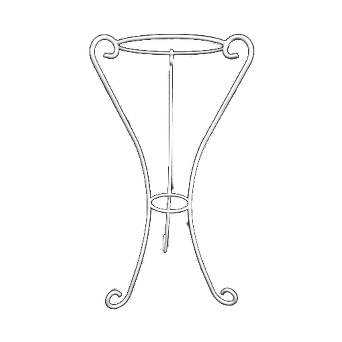 Soporte metálico trípode blanco – 30 × 95 cm
