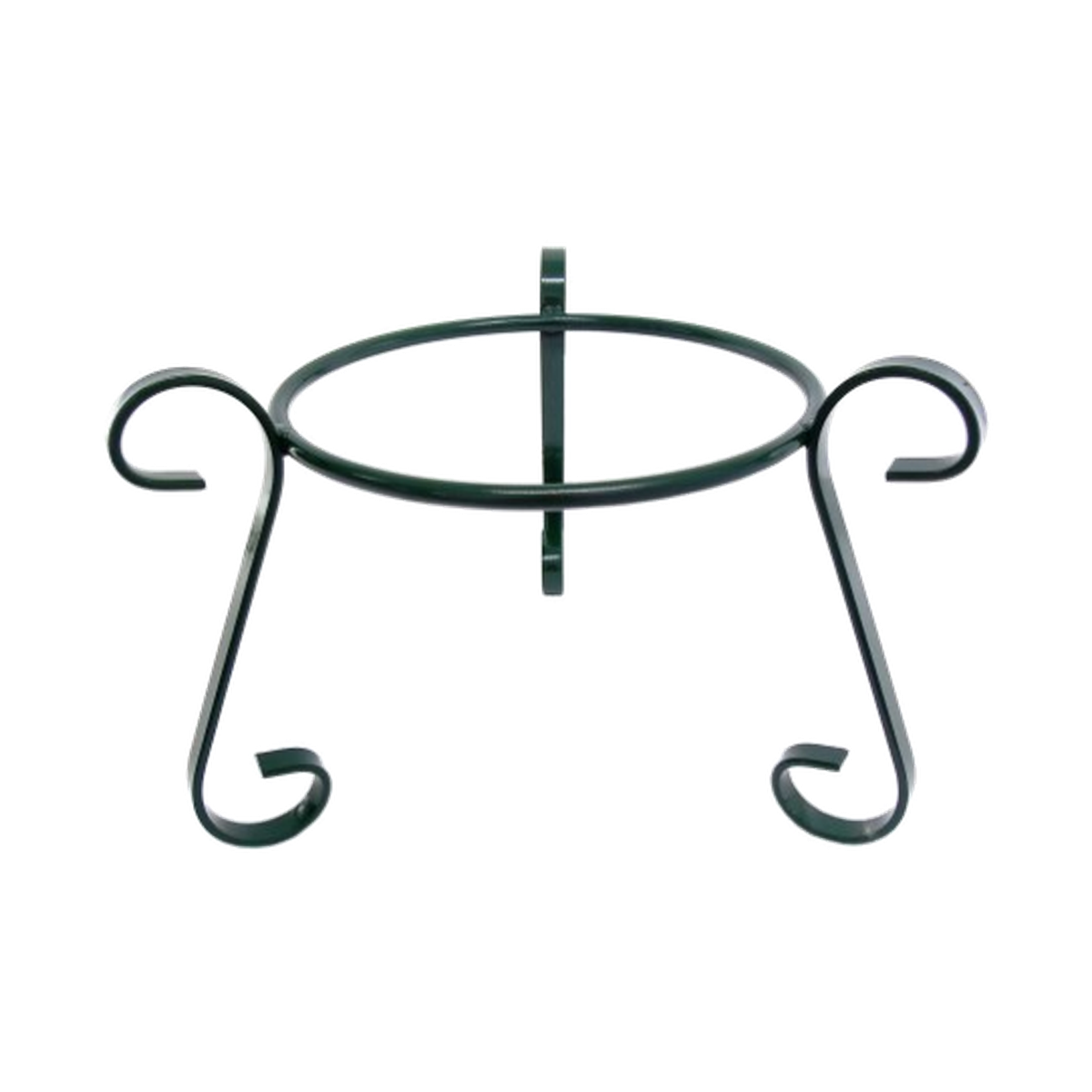 Soporte metálico pequeño para maceta verde – 24 × 25 cm
